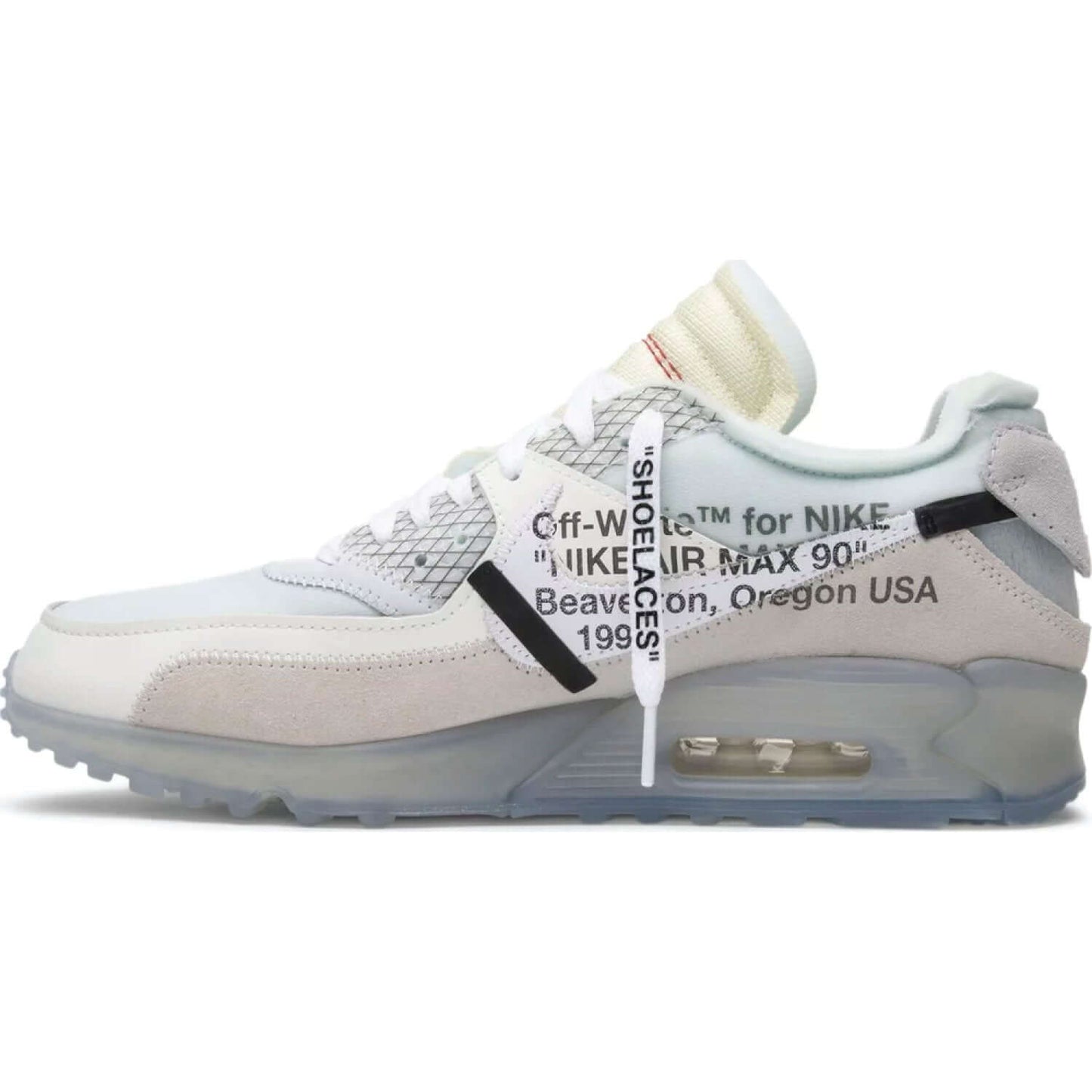 This is the left side of the Off-White x Air Max 90 'The Ten'
