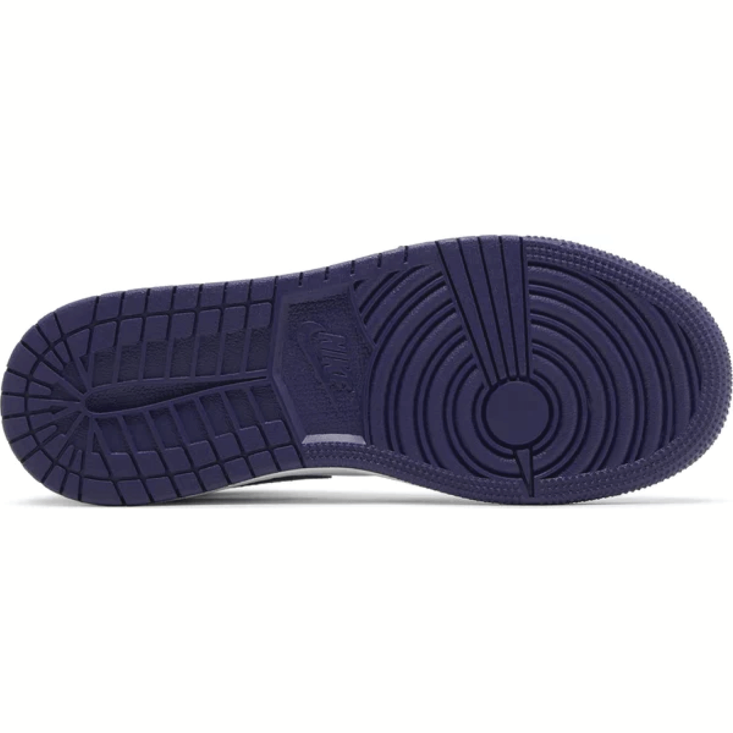 This is the lower side shoe of Air Jordan 1 Mid GS 'Sky J Purple'