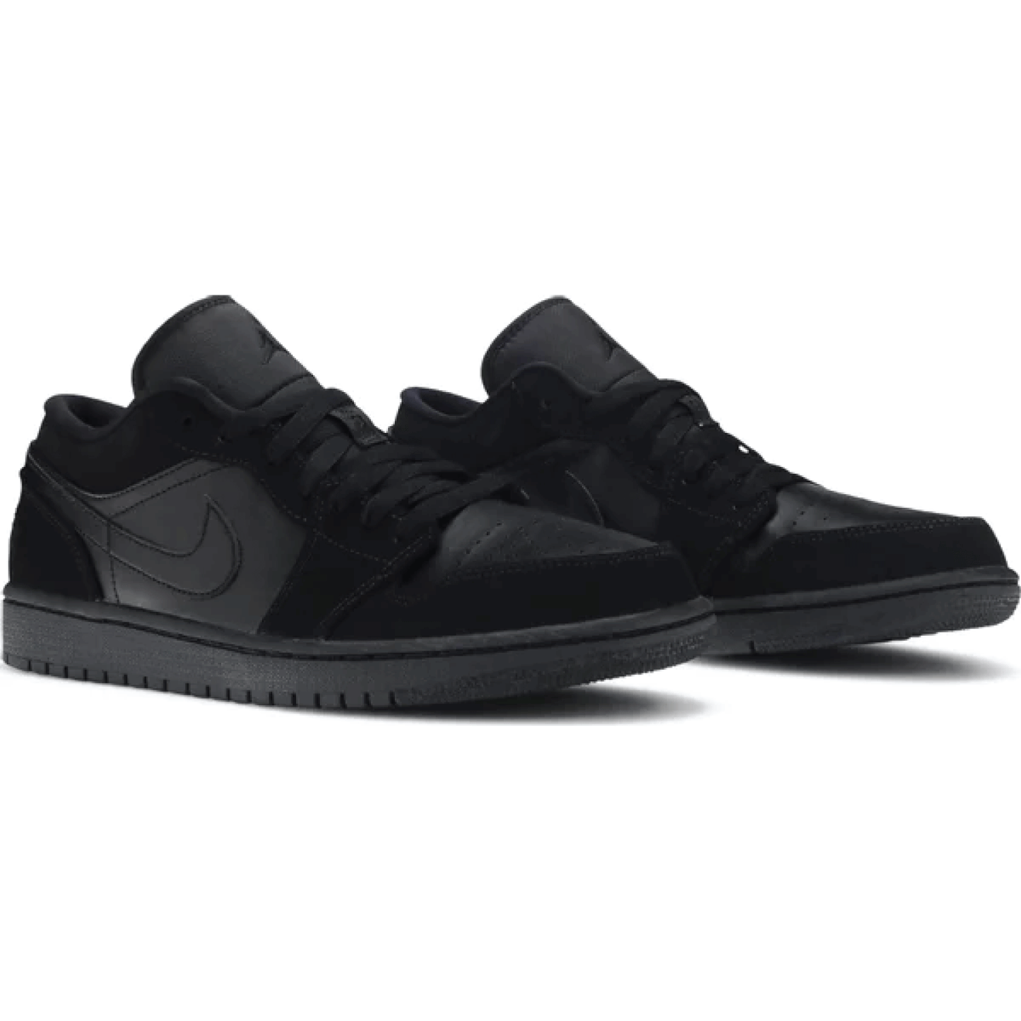 This is the pair of Air Jordan 1 Retro Low 'Triple Black'. Describe the beauty of Air Jordan 1 Retro Low 'Triple Black'