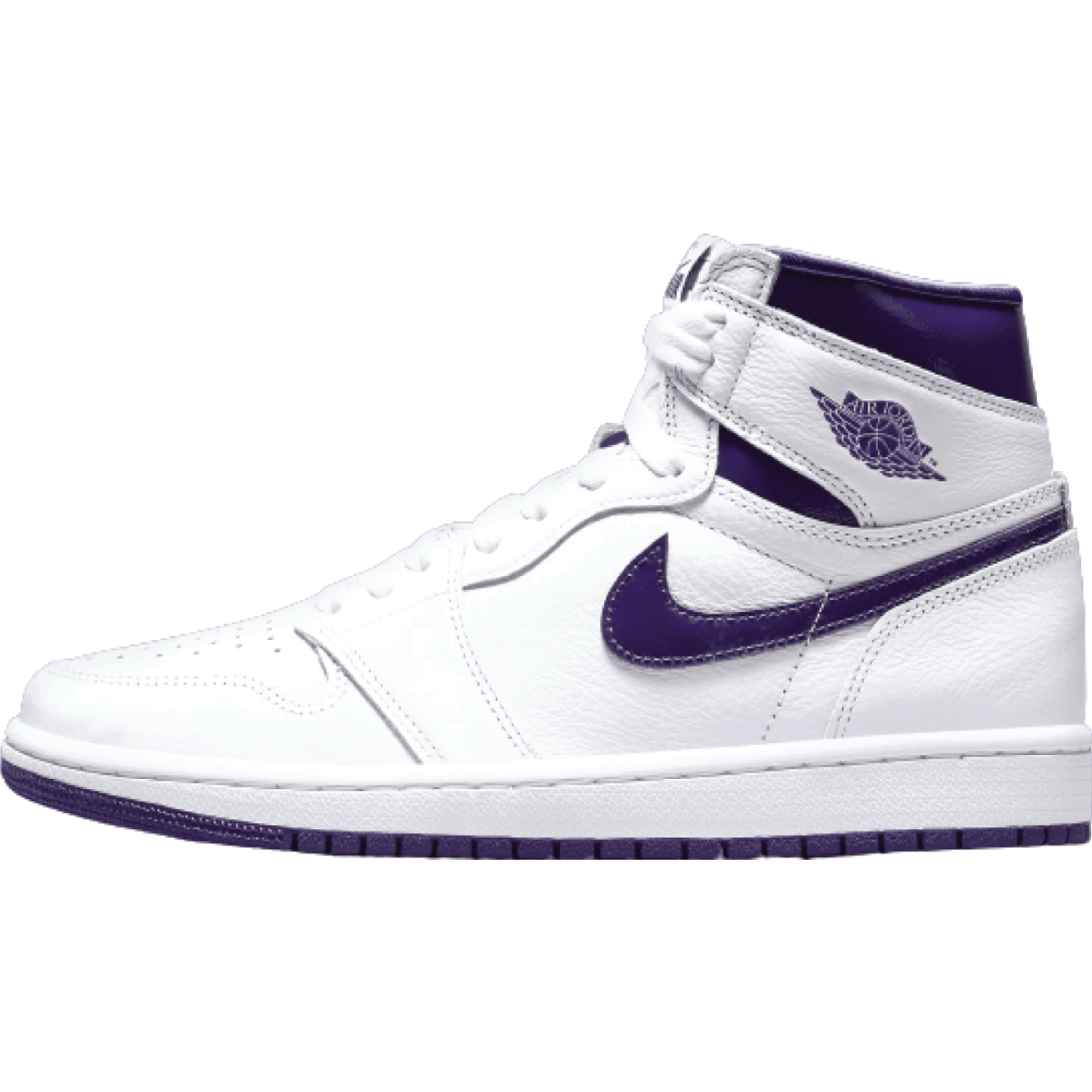 jordan 1 court purple , air jordan 1 , jordan ones , Air Jordan 1 Retro High OG , White & Court Purple , premium leather , Nike Swoosh , Air Jordan wings logo , high-top design cushioned midsole rubber outsole , sneakerhead , Michael Jordan legacy