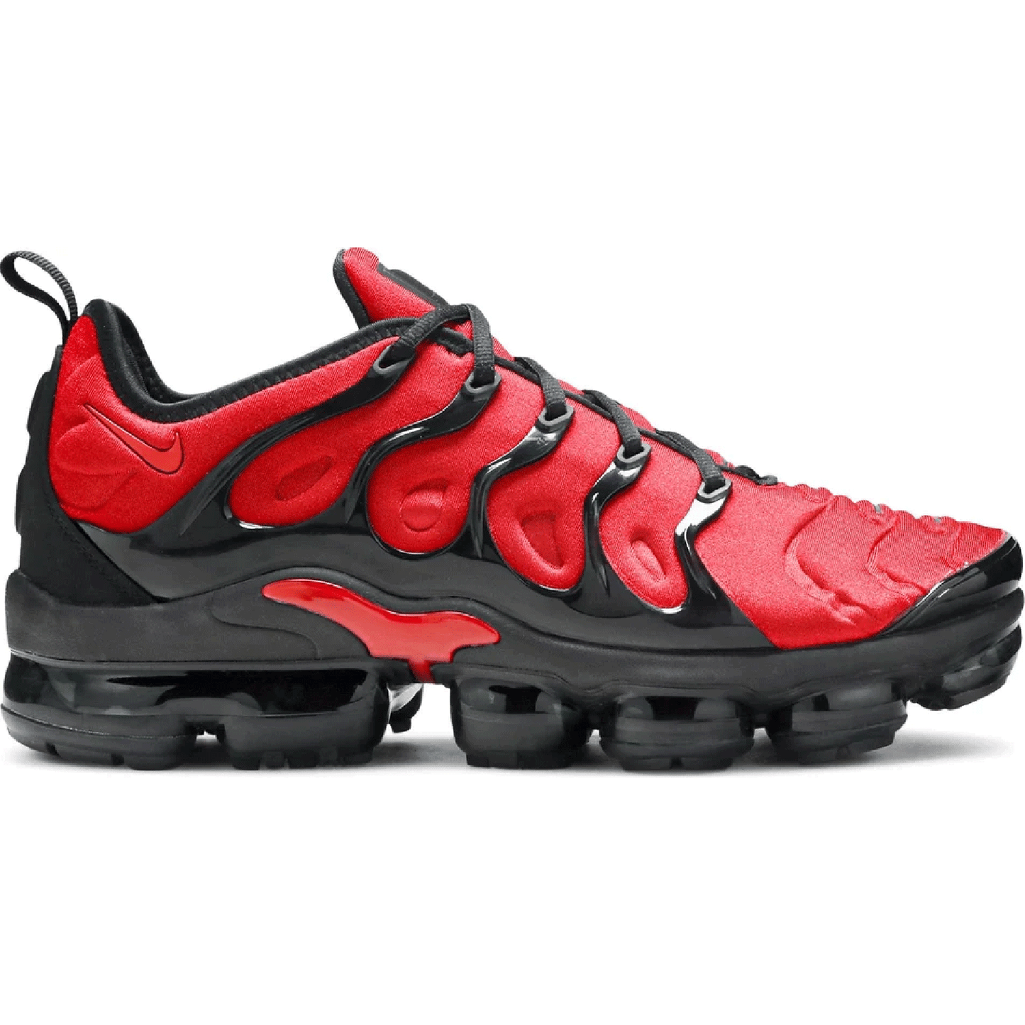 This is the right side design of the Air Vapormax Plus University Red