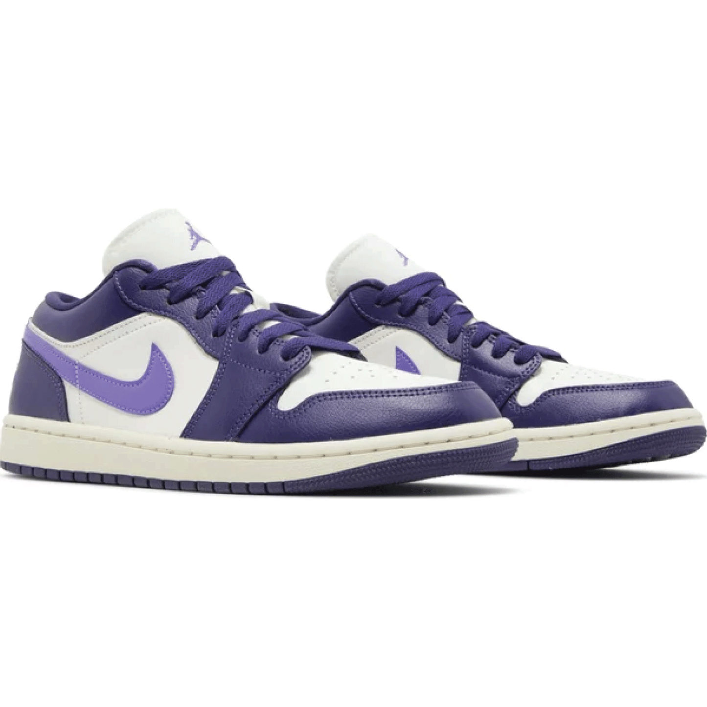 This is the pair of Wmns Air Jordan 1 Low Sky J Purple . Describe the beauty of Wmns Air Jordan 1 Low Sky J Purple