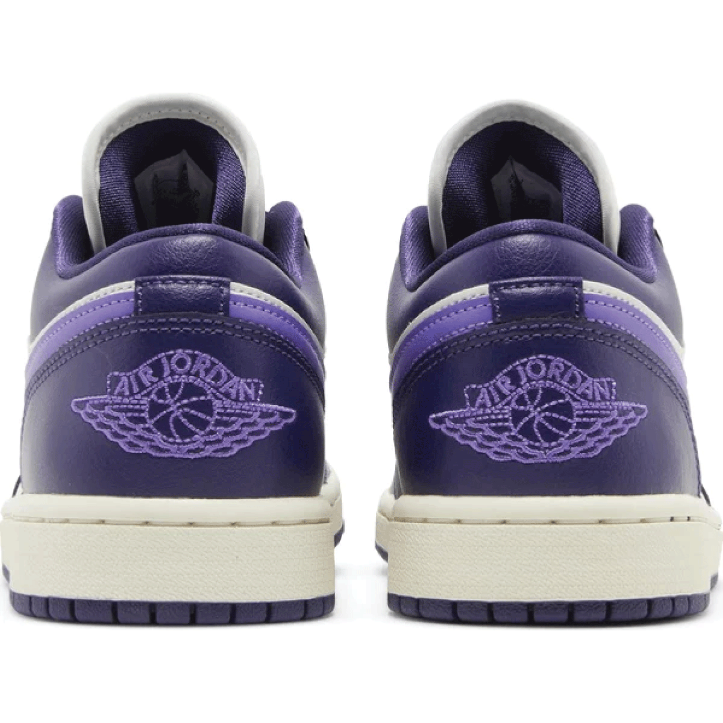 This is the back side shoe of Wmns Air Jordan 1 Low Sky J Purple