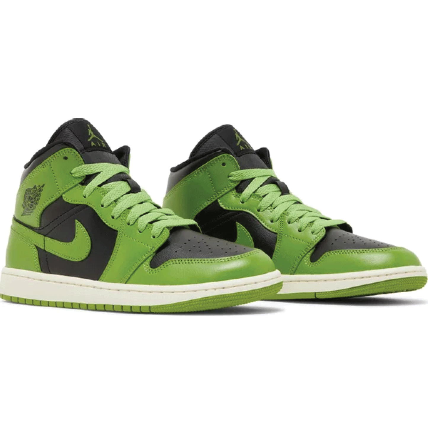 This is the pair of Wmns Air Jordan 1 Mid 'Altitude Green'. Describe the beauty of Altitude Green.