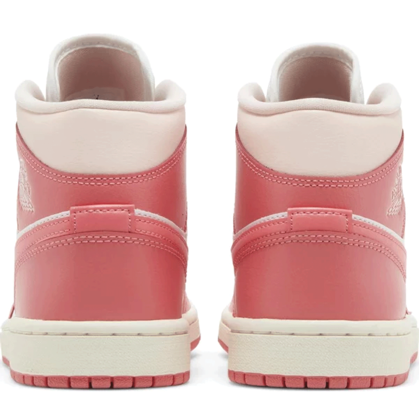 This is the back side shoe of Wmns Air Jordan 1 Mid 'Strawberries and Cream'