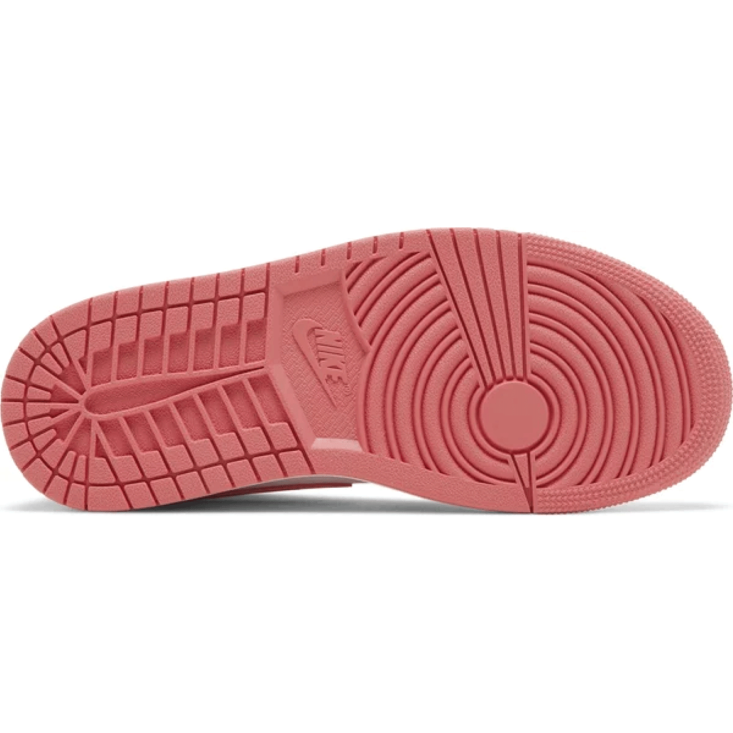 This is the lower side shoe of Wmns Air Jordan 1 Mid 'Strawberries and Cream'
