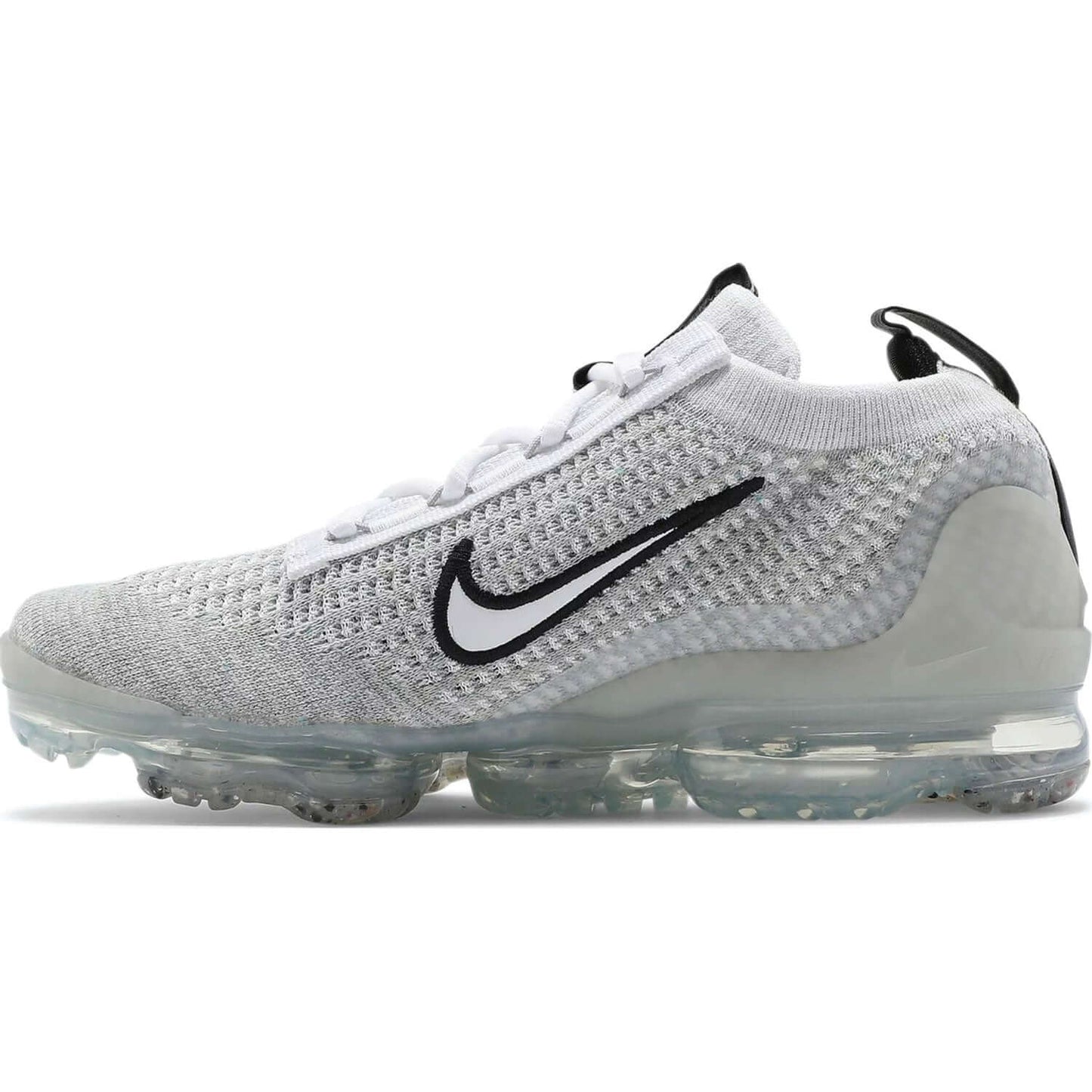 This is the left side design of Air VaporMax 2021 Flyknit GS 'White Metallic Silver'