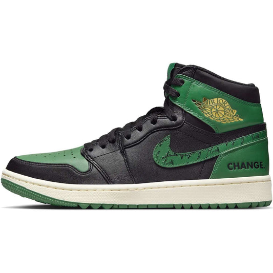 This is the left side shoe of Eastside Golf x Air Jordan 1 High Golf '1961'