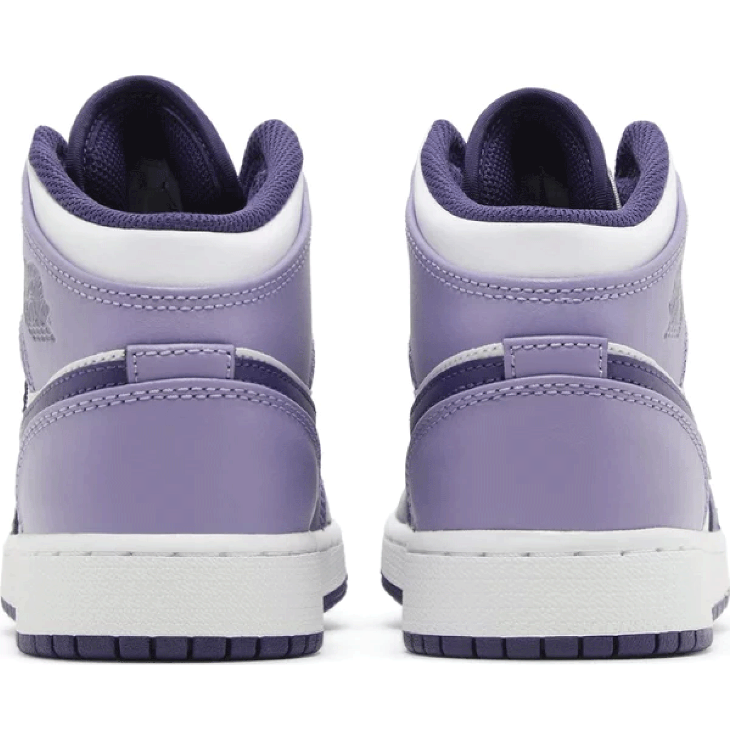 This is the back side shoe of Air Jordan 1 Mid GS 'Sky J Purple'