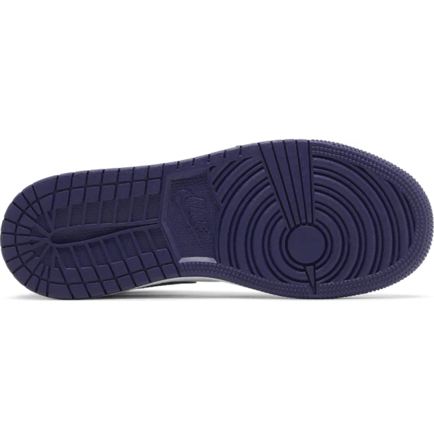 This is the lower side shoe of Air Jordan 1 Mid GS 'Sky J Purple'