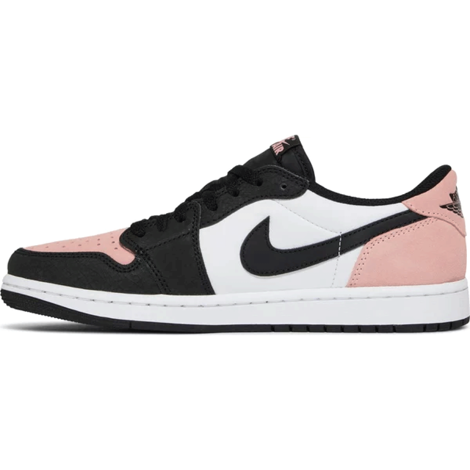 This is the left side of Air Jordan 1 Retro Low OG 'Bleached Coral'