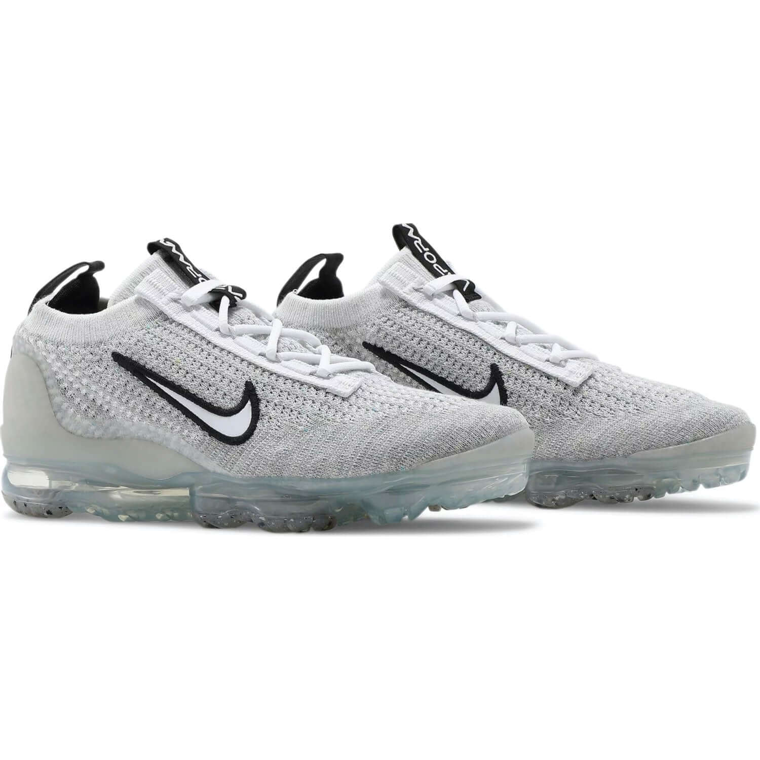 This is the front side of Air VaporMax 2021 Flyknit GS 'White Metallic Silver'