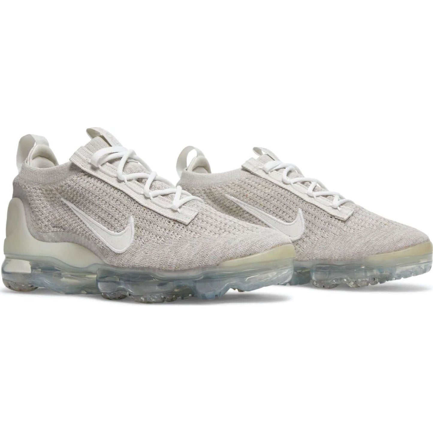 This is the front side of the Wmns Air VaporMax 2021 Flyknit 'Oatmeal'