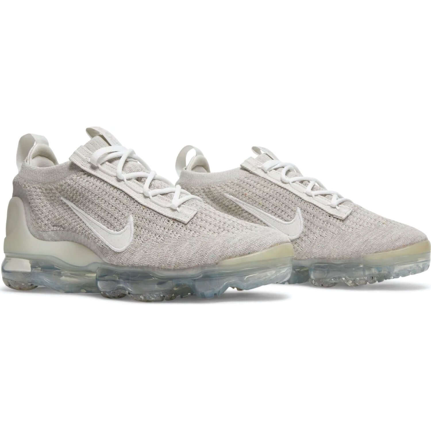 This is the front side of the Wmns Air VaporMax 2021 Flyknit 'Oatmeal'