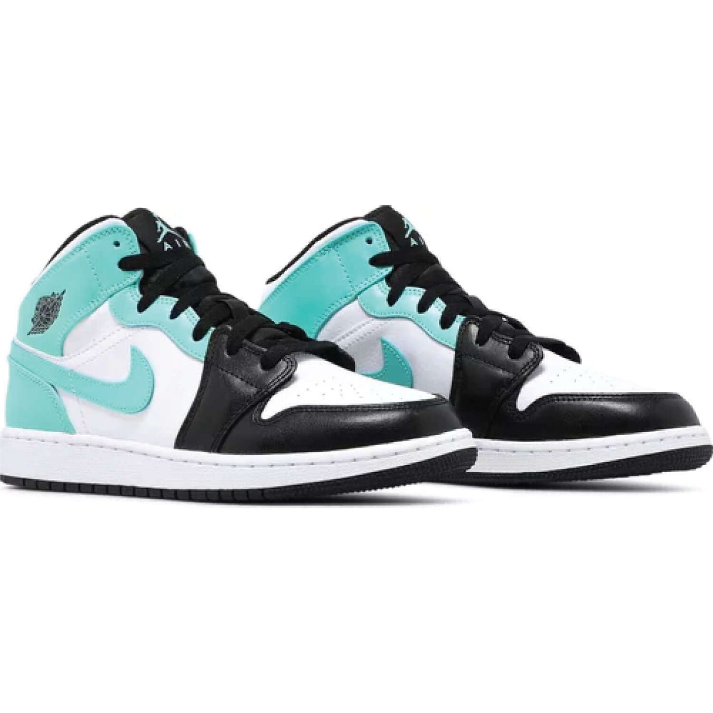 This is the Pair of This is the left side of Air Jordan 1 Mid Tropical Twist GS. The beauty of Tropical Twist GS