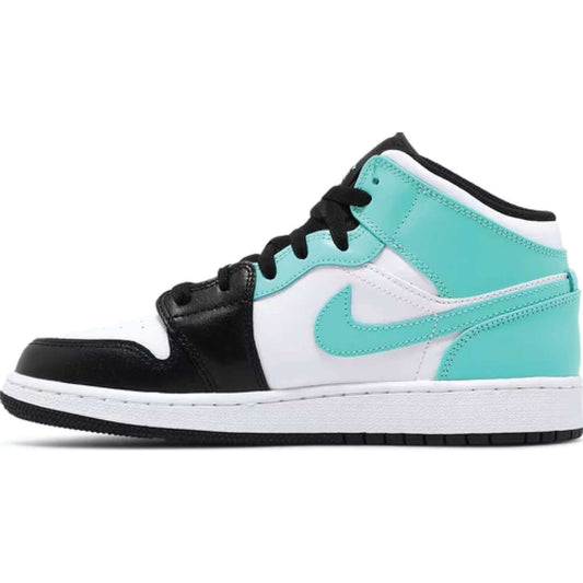 This is the left side of Air Jordan 1 Mid Tropical Twist GS