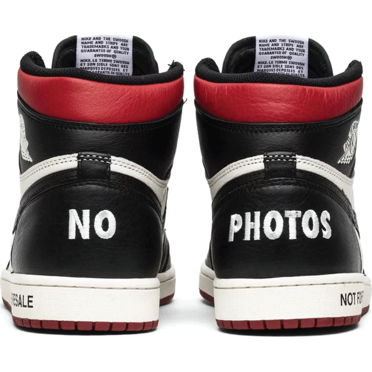 This is the back side shoe of Air Jordan 1 Retro High OG NRG 'Not For Resale'