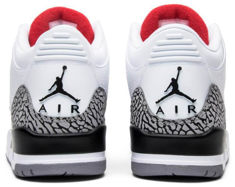 This is a back side of Air Jordan 3 Retro 88 White cement