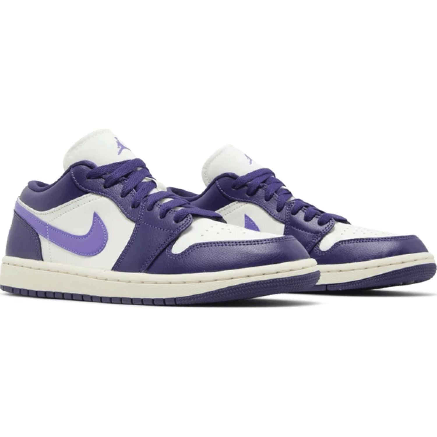 This is the pair of Wmns Air Jordan 1 Low Sky J Purple . Describe the beauty of Wmns Air Jordan 1 Low Sky J Purple