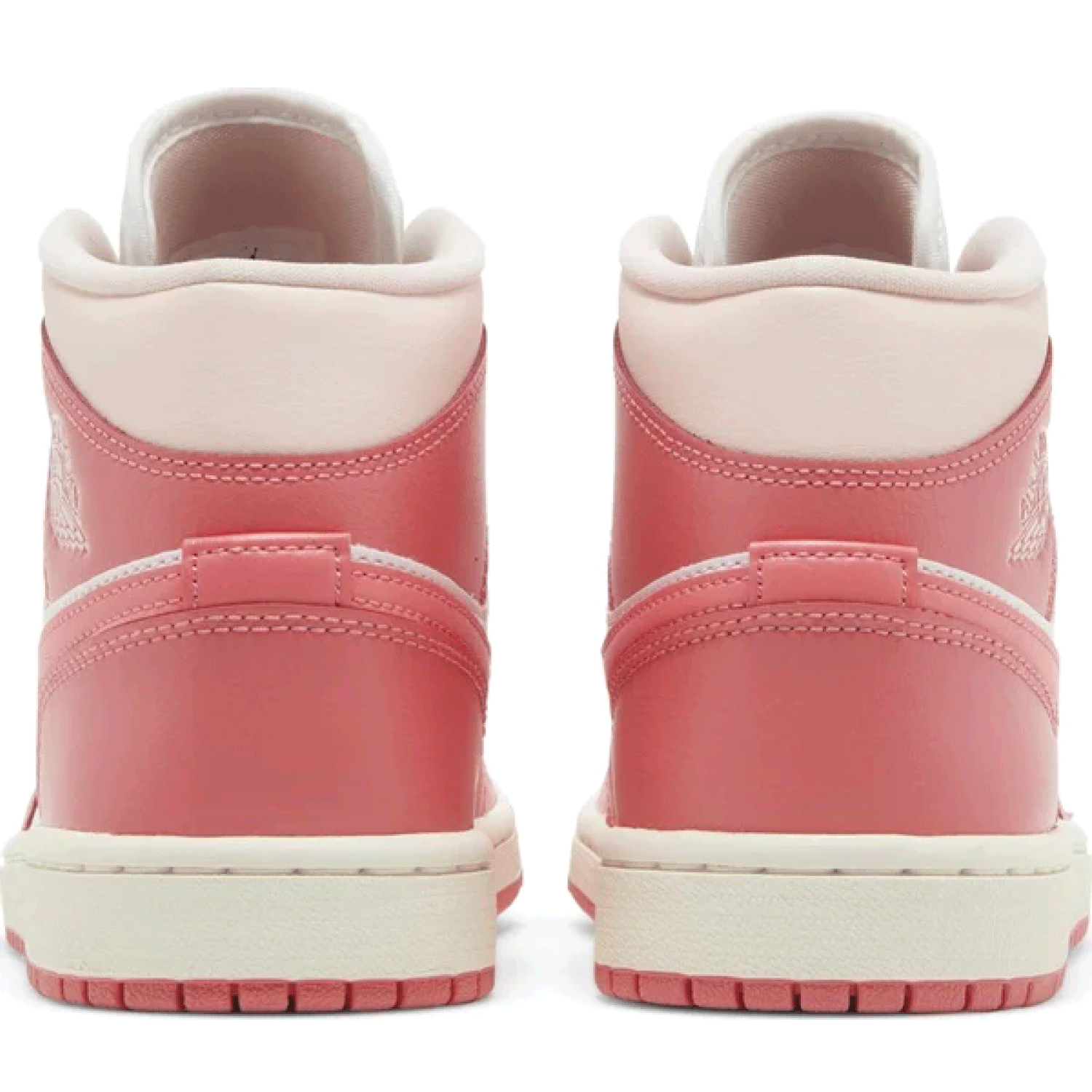 This is the back side shoe of Wmns Air Jordan 1 Mid 'Strawberries and Cream'