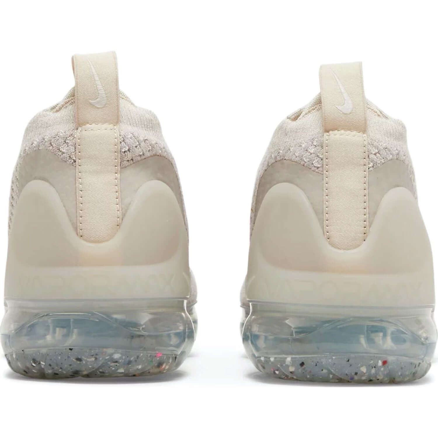 This is the back side view of the Wmns Air VaporMax 2021 Flyknit 'Oatmeal'